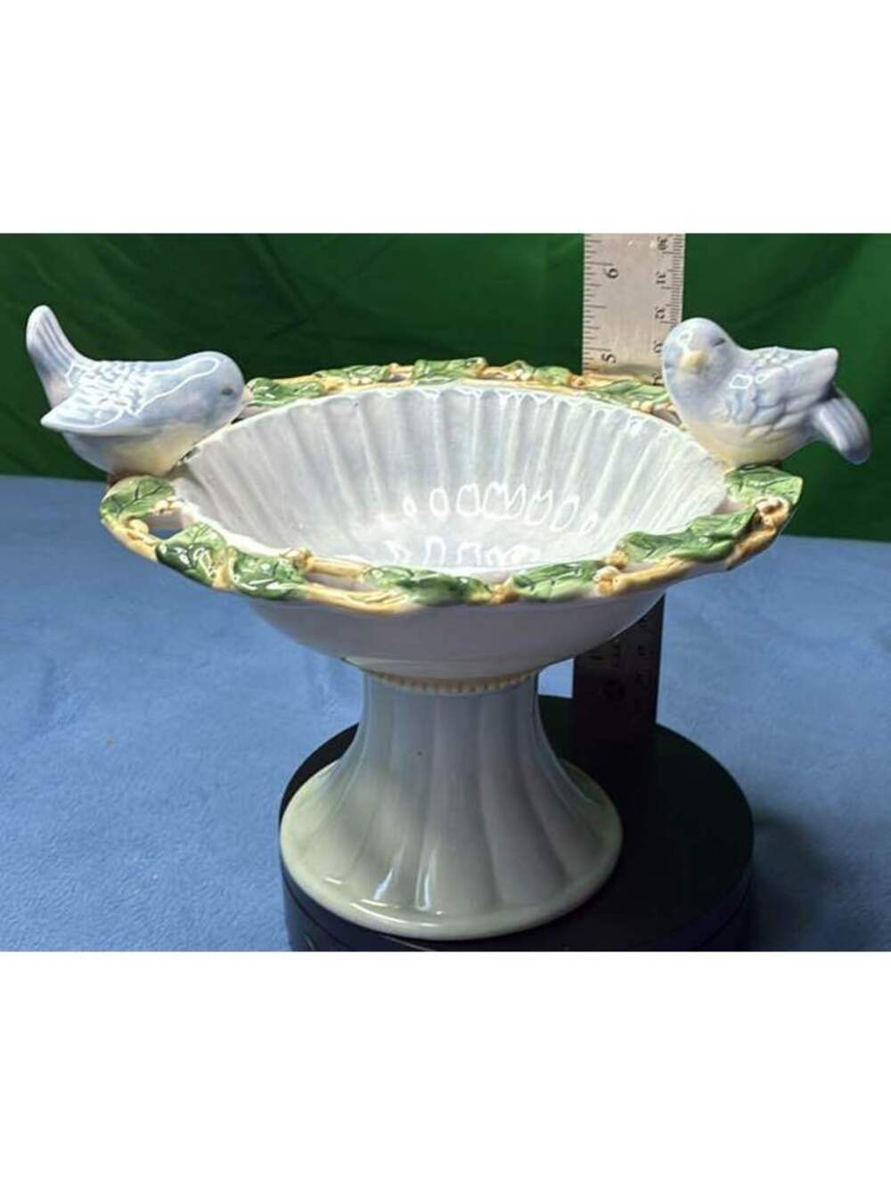 Ceramic Pedestal Bird Bowl